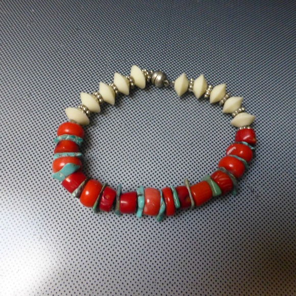 TURQUOISE ALASKA BEAR CORAL BONE BRACELETS 3 for $100 - Picture 2 of 4